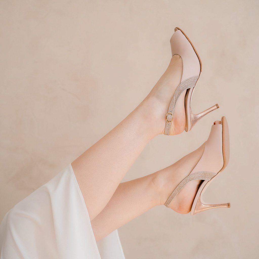 Chaussures de mariée nude et rose poudré - Slingback Chaussures de mariée nude et rose poudré - Slingback
