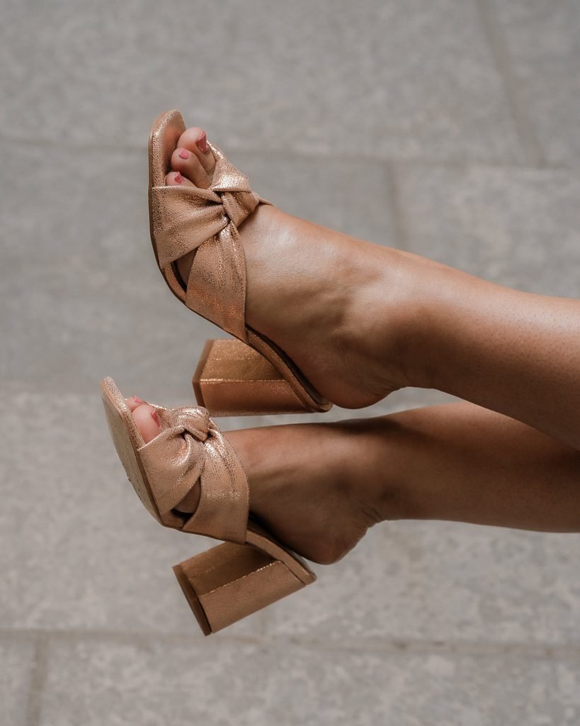 Mule suzanne en irisé or rose.3