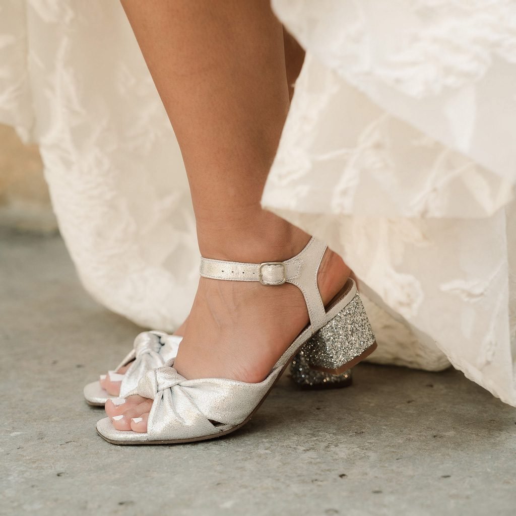Chaussures de mariée argentées - Mule Suzanne Chaussures de mariée argentées - Mule Suzanne