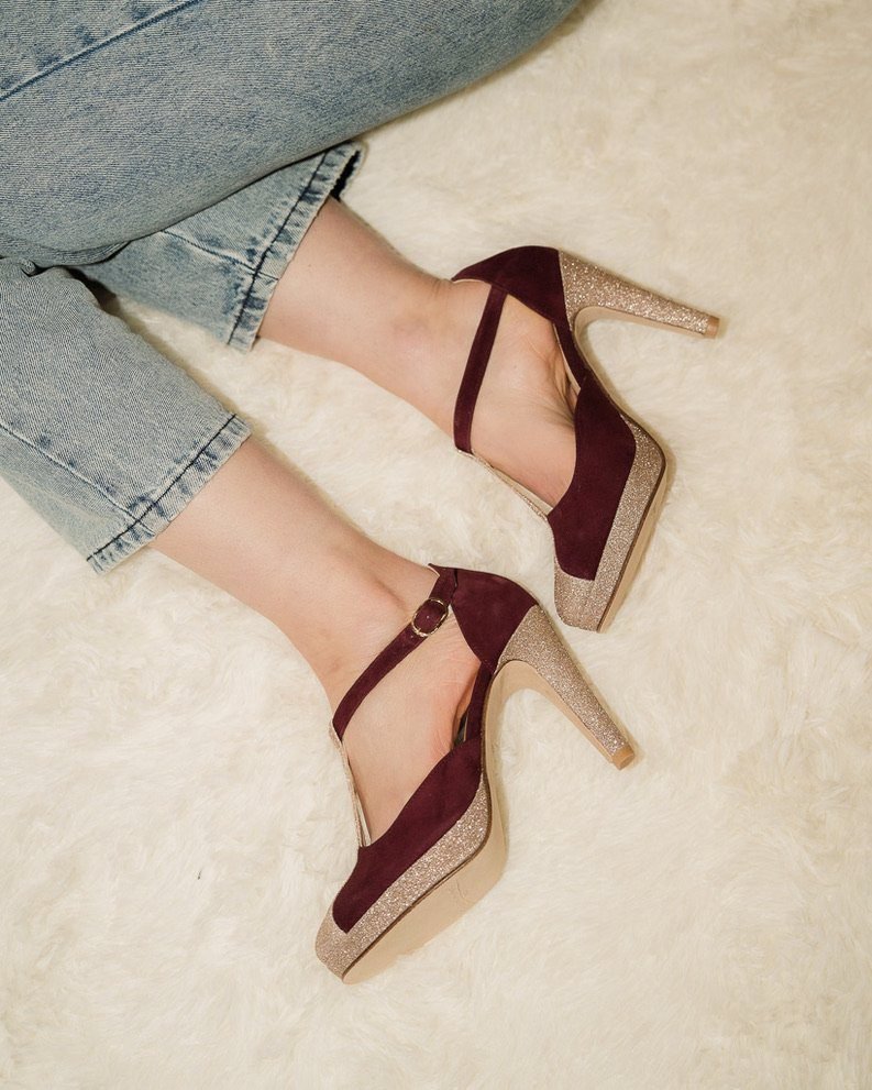 Salomé plateforme en velours grenat - Image 2