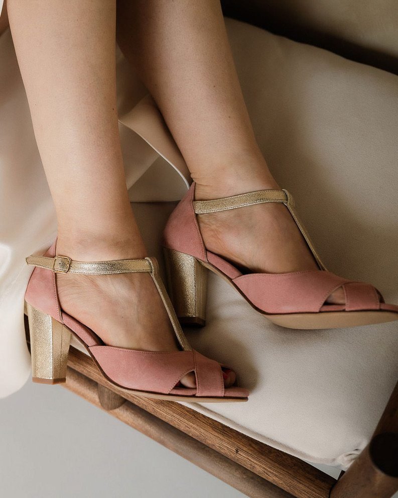 Salomé ouverte en velours blush - Image 2