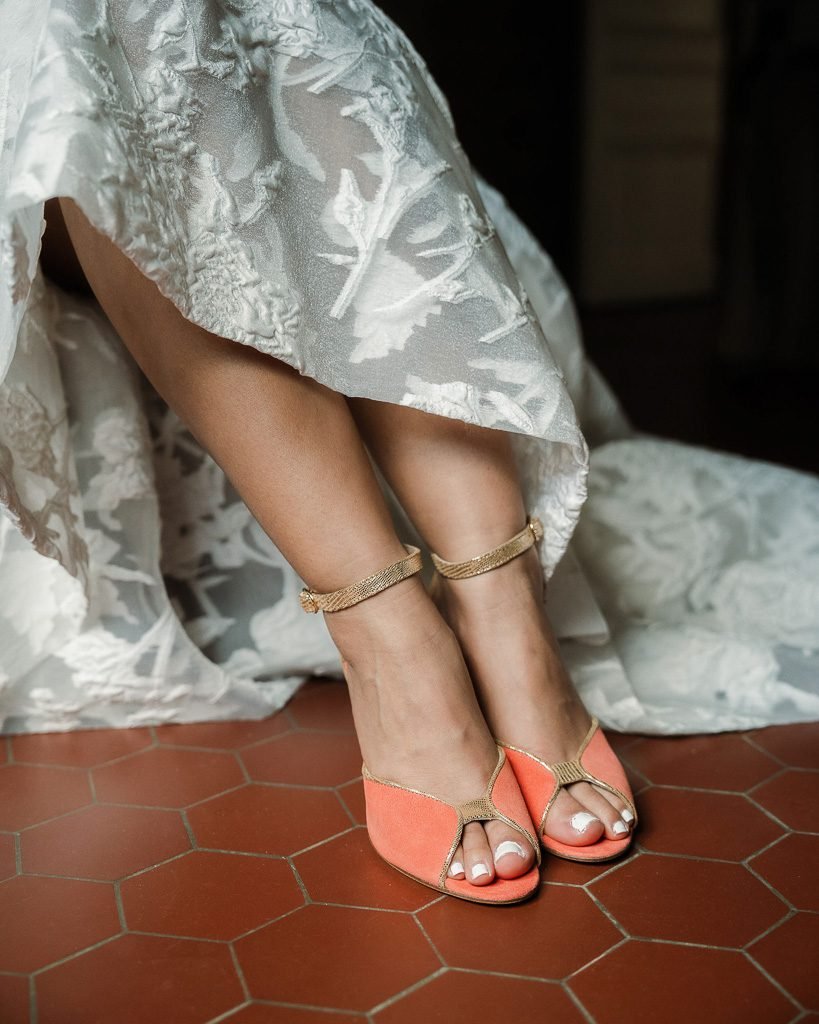 Charlotte in dark coral suede and bronze viperine-2