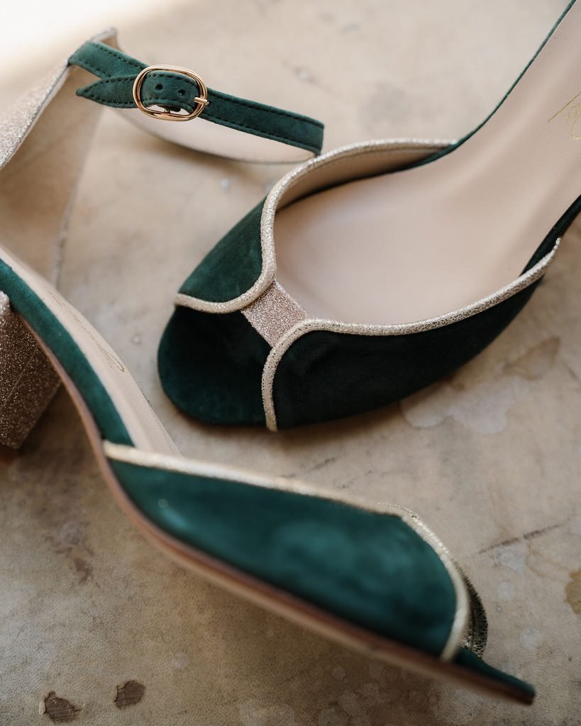 Charlotte in fir velvet leather and fine blond gold sequins-2