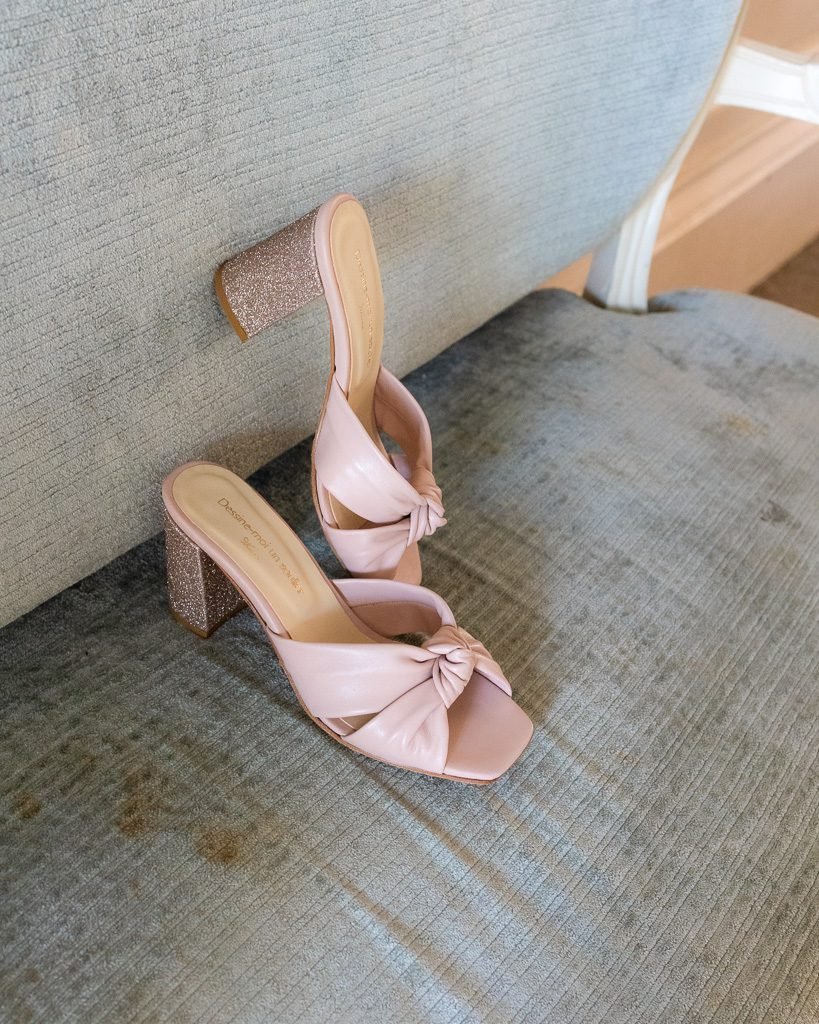 Mule Suzanne en cuir lisse nude et or blond - Image 5