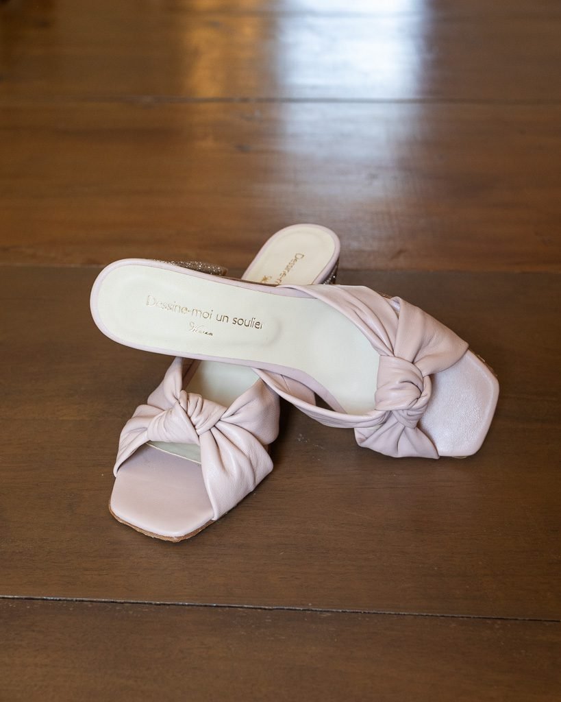 Suzanne mule in smooth nude leather and blond gold5