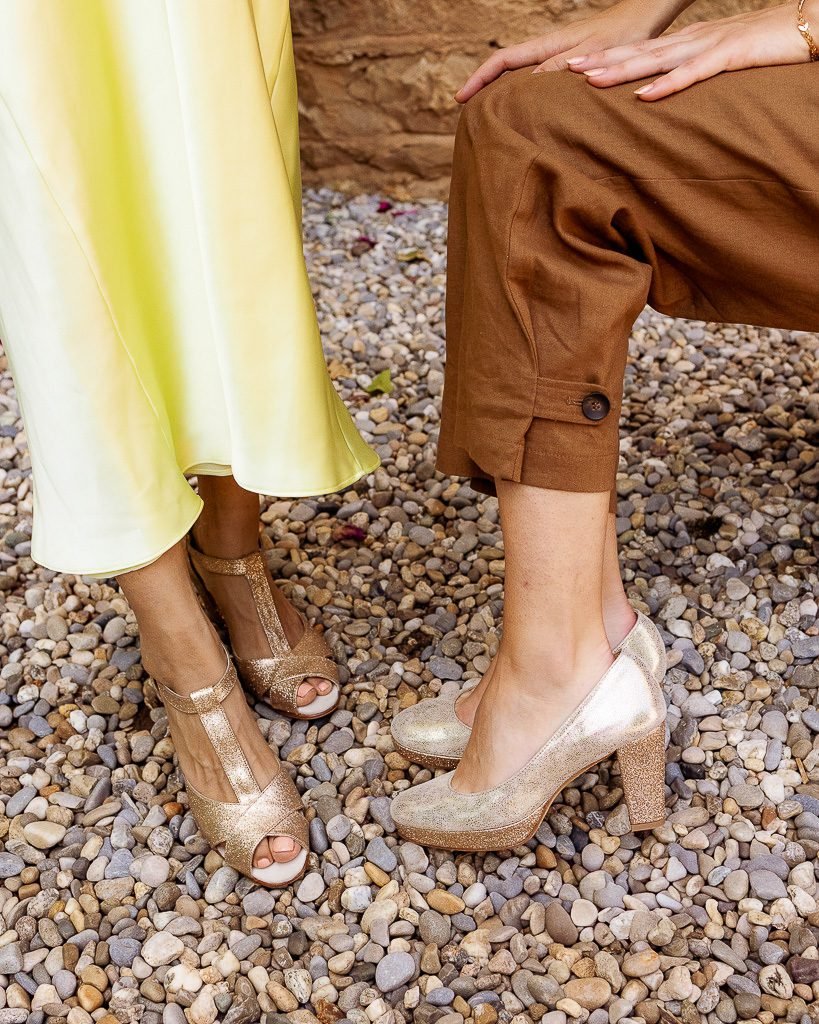 Escarpin in iridescent champagne glitter 4