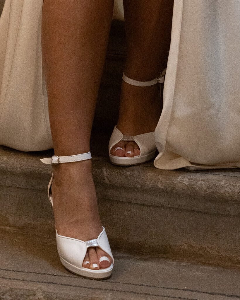 Charlotte plateforme en cuir lisse et paillette blanche-2