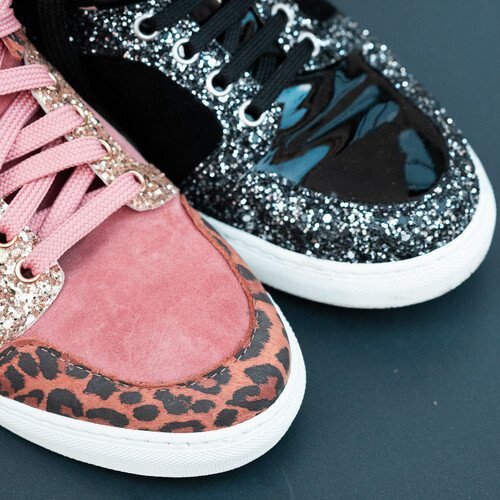 Basket Oscar en rose et noir