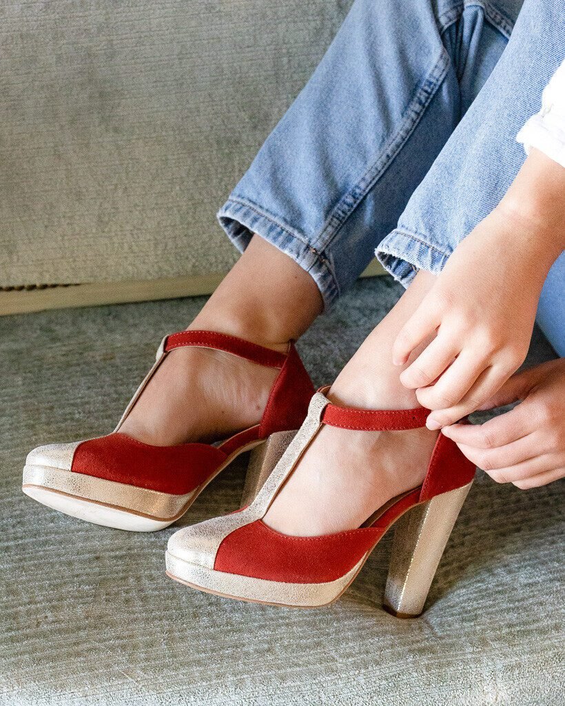 Salomé en velours terracotta et irisé champagne-5