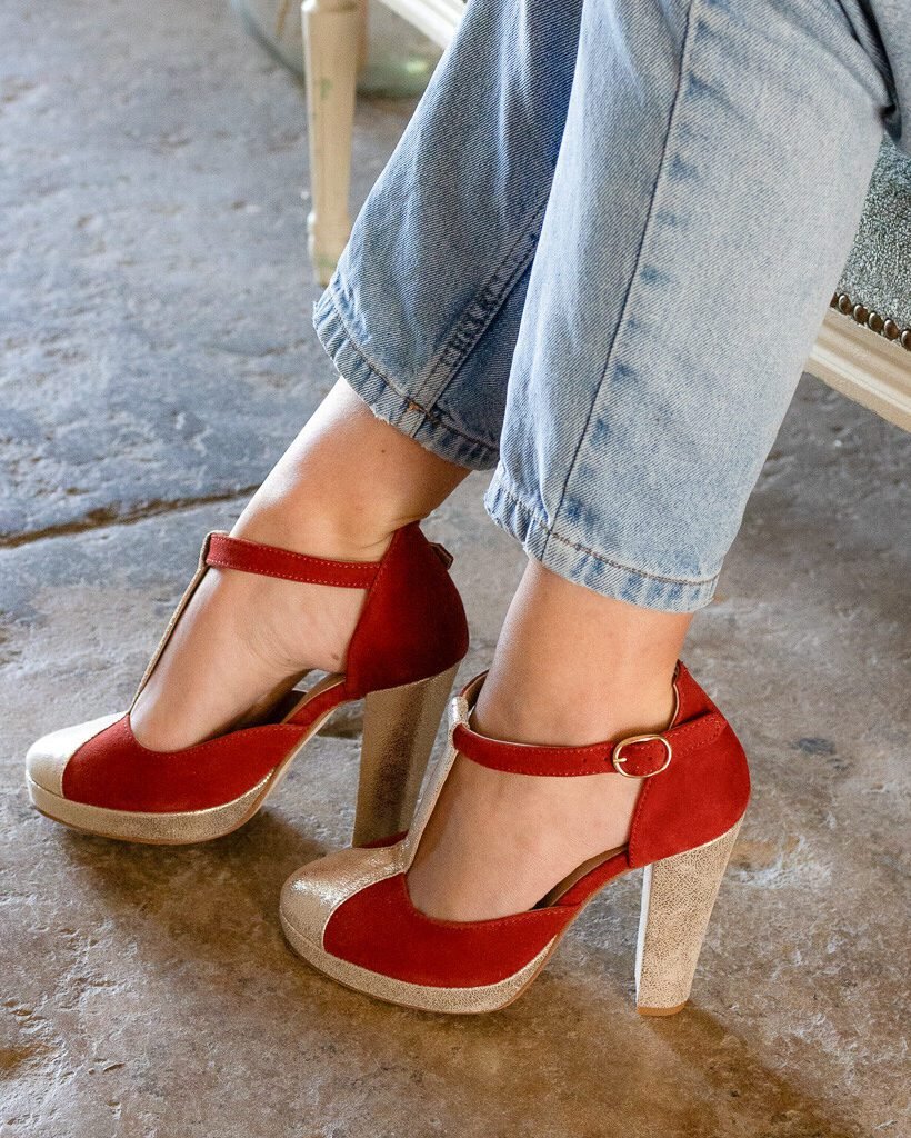 Salomé en velours terracotta et irisé champagne-6