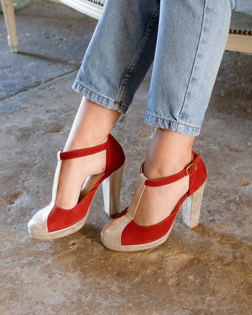 Salomé en velours terracotta et irisé champagne-7