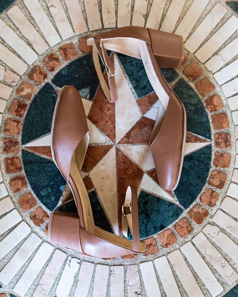 Sandale en cuir lisse marron-3