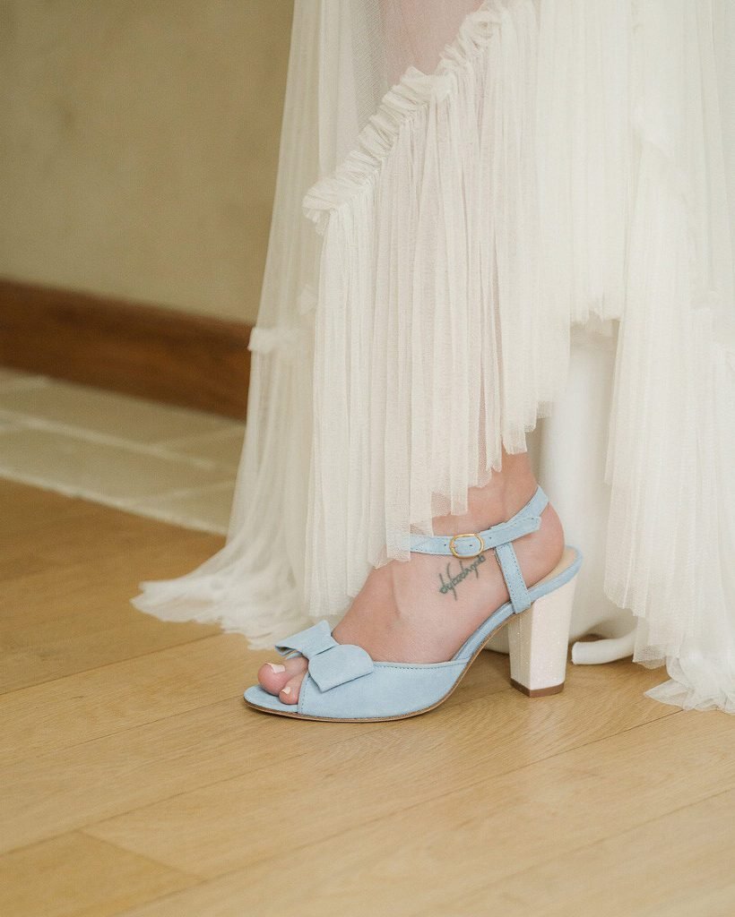 Charlotte in baby blue suede and fine white sequins-2