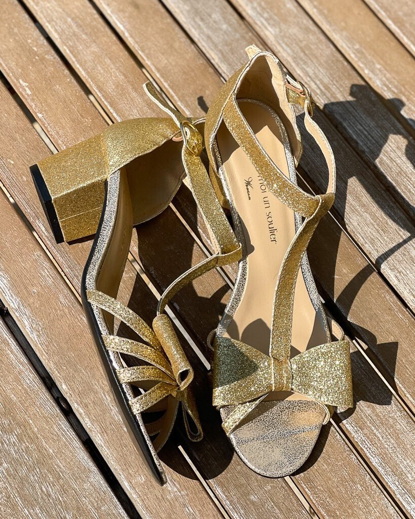 Chloé sandal in fine gold sequins and iridescent champagne-2
