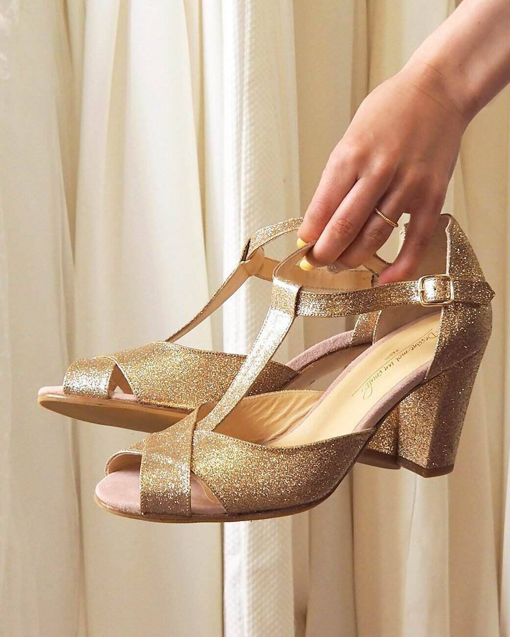 Salomé ouverte en fine paillette champagne-2