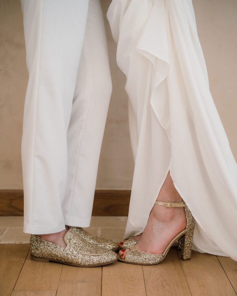 Champagne glitter loafer