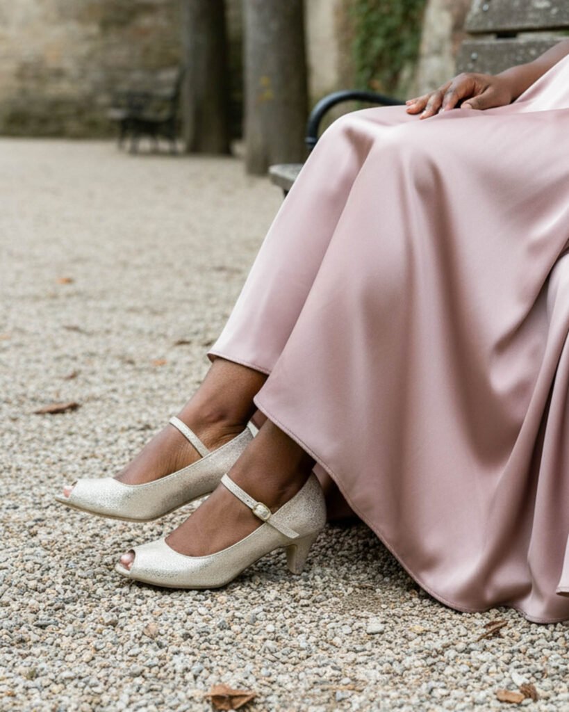 Champagne iridescent pump