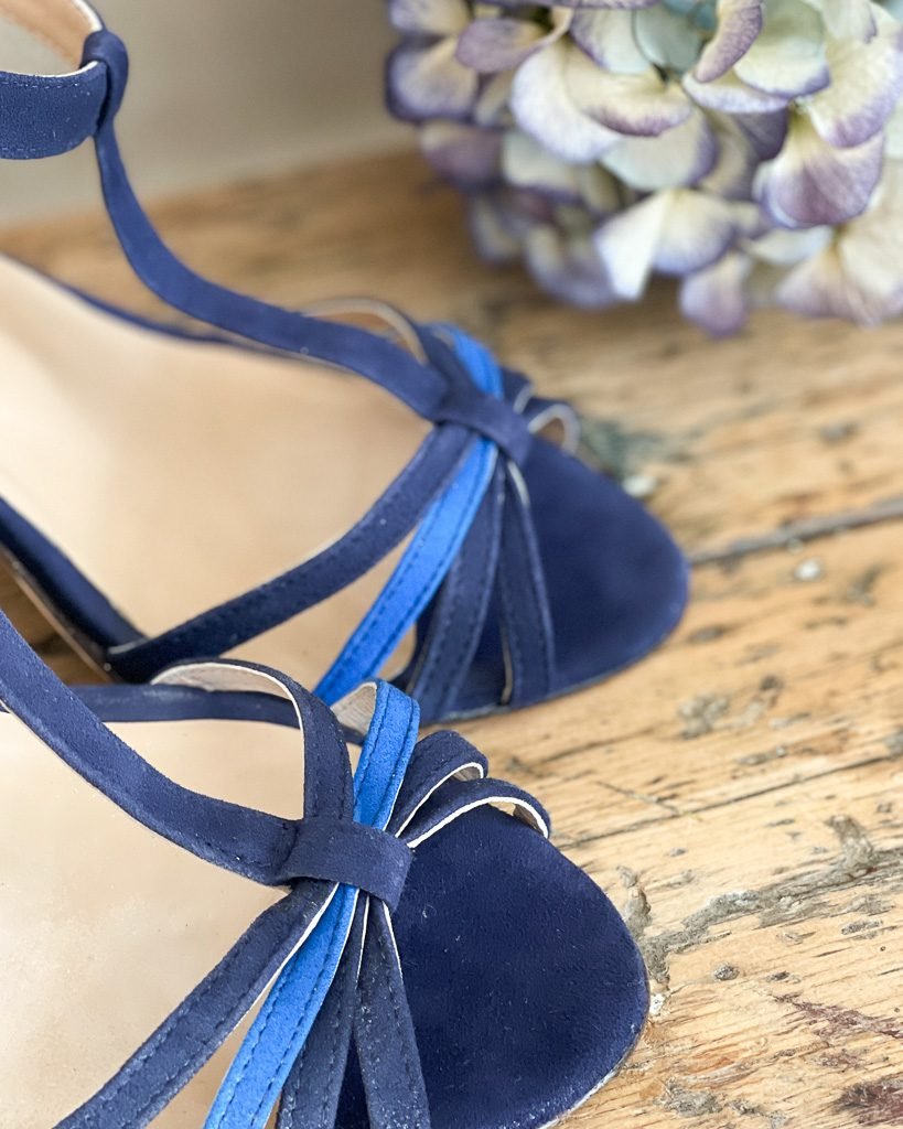 Chloé in navy velvet, electric blue and chrome-3 sequins