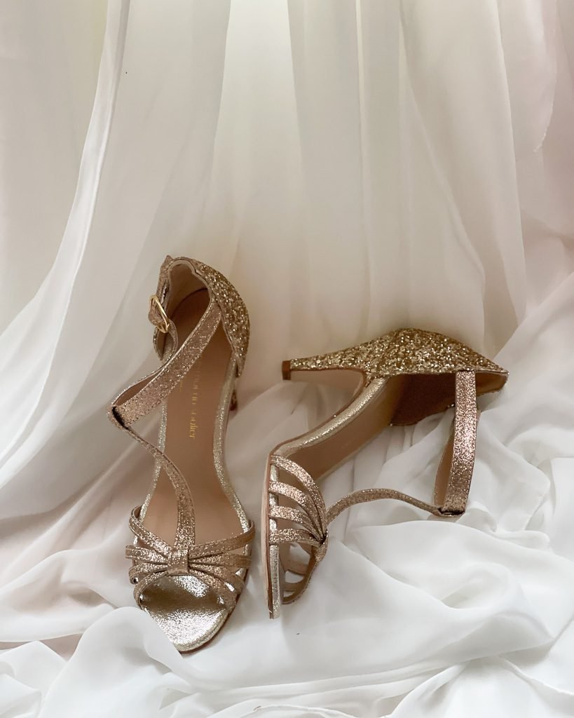 Chloé sandal in fine sequins, iridescent and glitter champagne-4