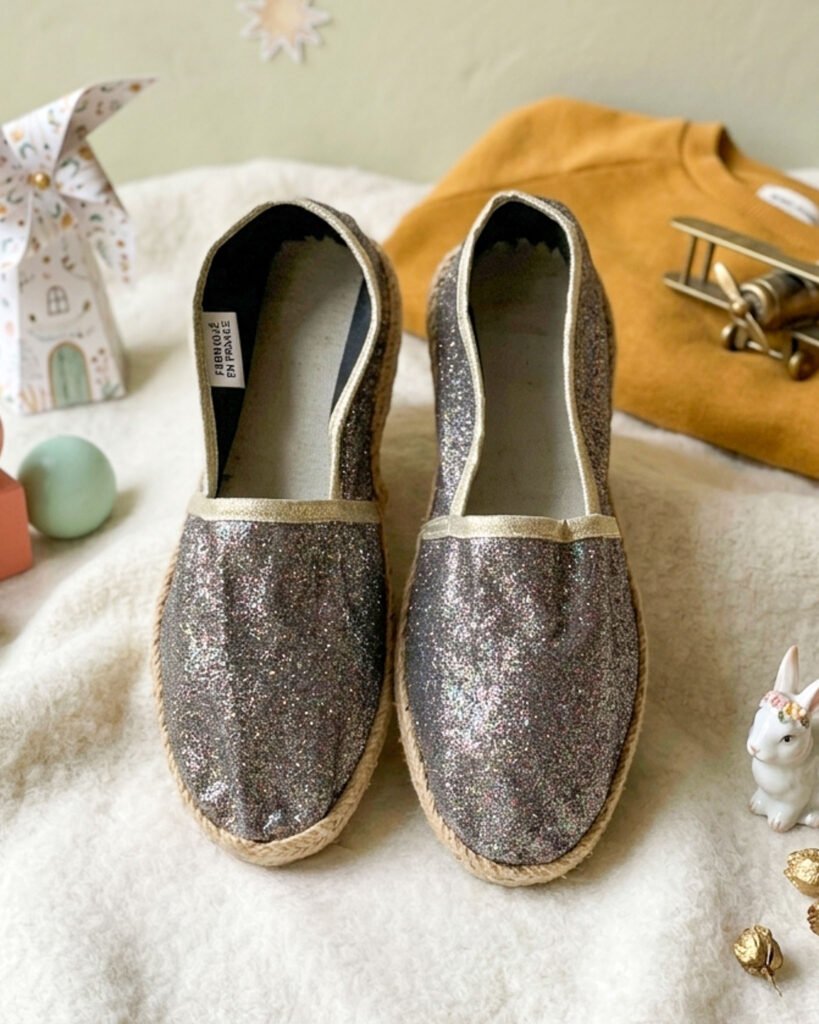 Espadrille in fine multicolored sequins