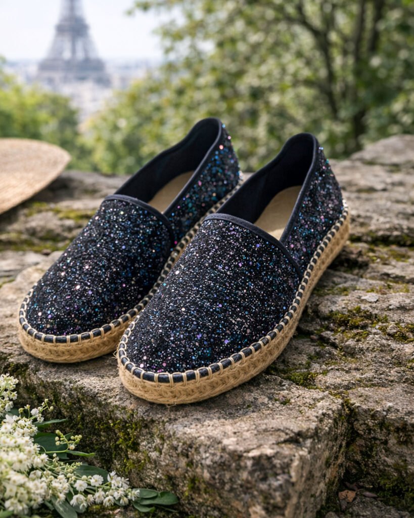 Espadrille in glitter starlight